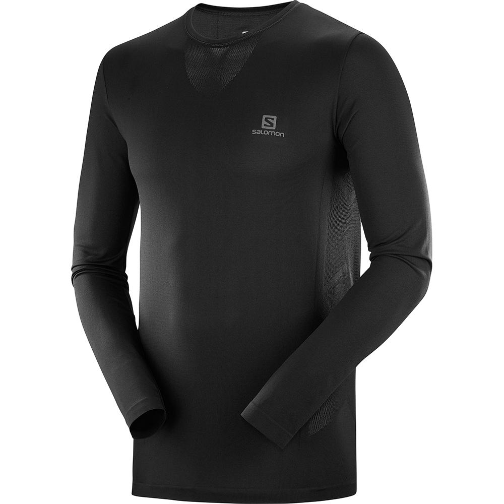 Salomon T-Shirts Herre Sort - SENSE LS M (WQARD-4162)